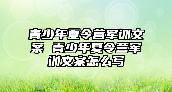 青少年夏令營軍訓(xùn)文案 青少年夏令營軍訓(xùn)文案怎么寫