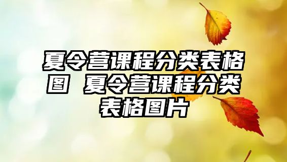 夏令營課程分類表格圖 夏令營課程分類表格圖片