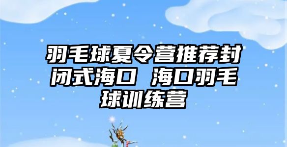 羽毛球夏令營推薦封閉式海口 海口羽毛球訓練營