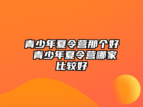 青少年夏令營那個好 青少年夏令營哪家比較好