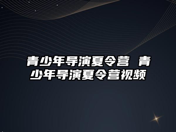 青少年導演夏令營 青少年導演夏令營視頻