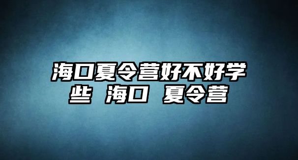 海口夏令營好不好學(xué)些 海口 夏令營