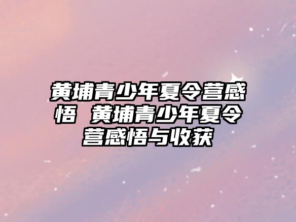 黃埔青少年夏令營感悟 黃埔青少年夏令營感悟與收獲