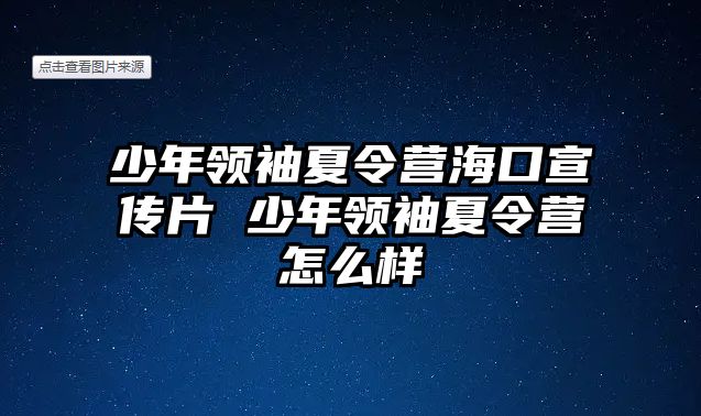 少年領(lǐng)袖夏令營海口宣傳片 少年領(lǐng)袖夏令營怎么樣