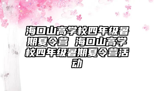 海口山高學校四年級暑期夏令營 海口山高學校四年級暑期夏令營活動