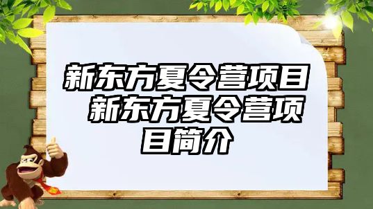 新東方夏令營項目 新東方夏令營項目簡介