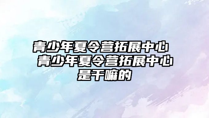 青少年夏令營拓展中心 青少年夏令營拓展中心是干嘛的