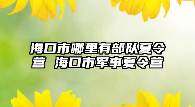 海口市哪里有部隊夏令營 海口市軍事夏令營