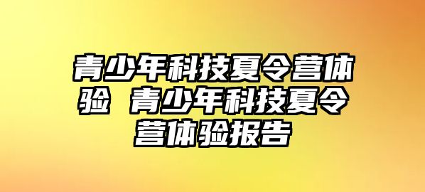 青少年科技夏令營體驗 青少年科技夏令營體驗報告