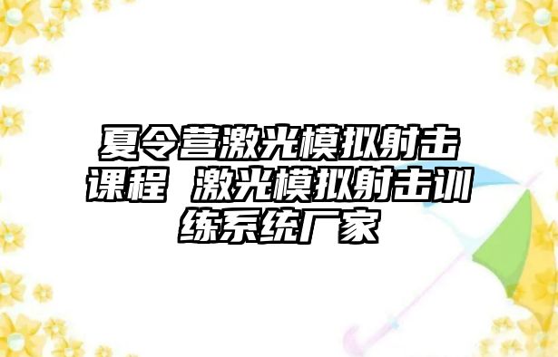 夏令營激光模擬射擊課程 激光模擬射擊訓(xùn)練系統(tǒng)廠家