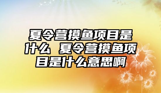 夏令營摸魚項目是什么 夏令營摸魚項目是什么意思啊