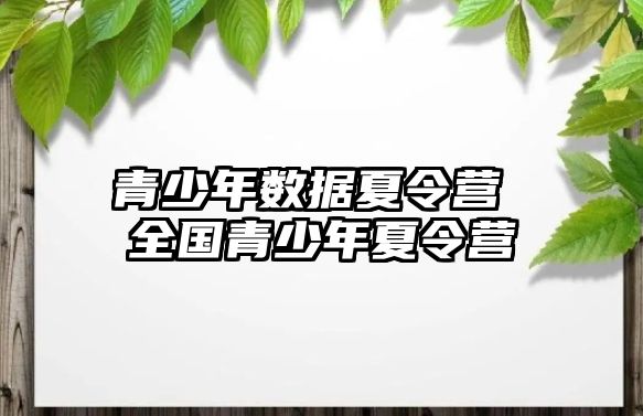 青少年數據夏令營 全國青少年夏令營