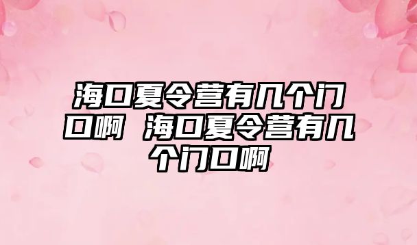 海口夏令營有幾個門口啊 海口夏令營有幾個門口啊