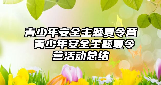 青少年安全主題夏令營 青少年安全主題夏令營活動總結