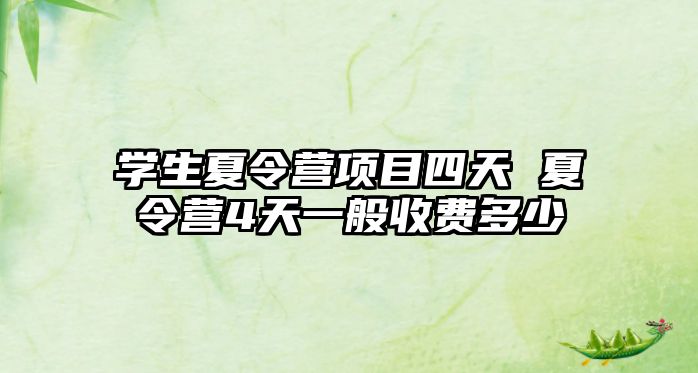 學(xué)生夏令營項目四天 夏令營4天一般收費多少