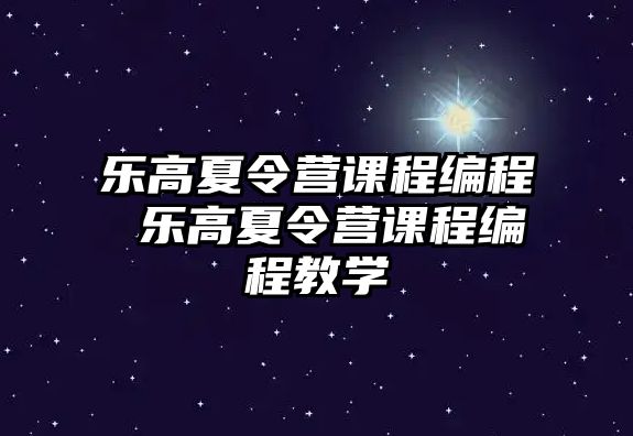 樂高夏令營(yíng)課程編程 樂高夏令營(yíng)課程編程教學(xué)