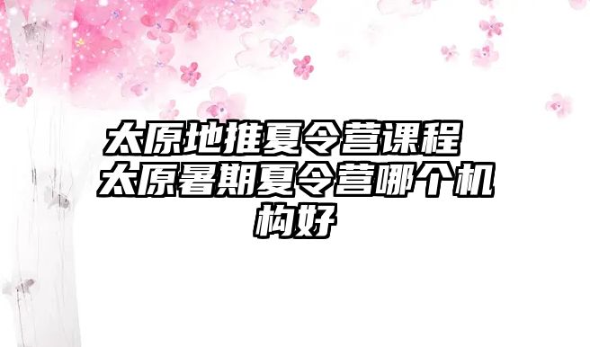 太原地推夏令營課程 太原暑期夏令營哪個機構好