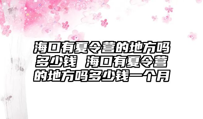 海口有夏令營的地方嗎多少錢 海口有夏令營的地方嗎多少錢一個月