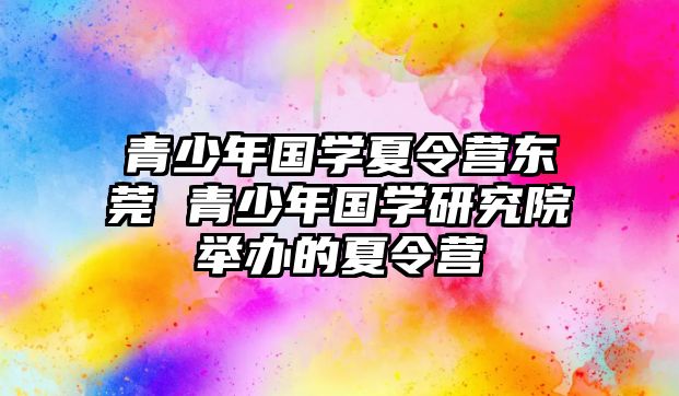 青少年國學夏令營東莞 青少年國學研究院舉辦的夏令營