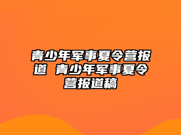 青少年軍事夏令營報道 青少年軍事夏令營報道稿