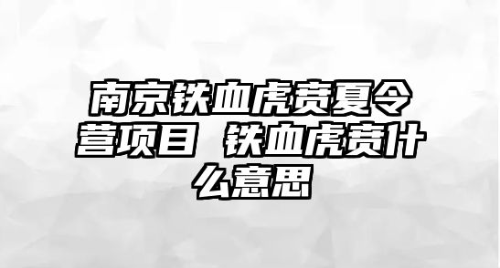 南京鐵血虎賁夏令營項目 鐵血虎賁什么意思