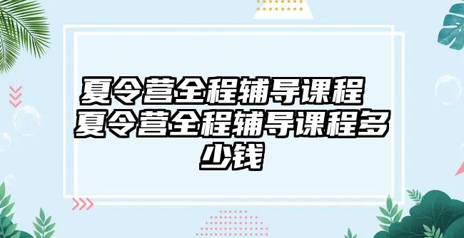 夏令營全程輔導(dǎo)課程 夏令營全程輔導(dǎo)課程多少錢