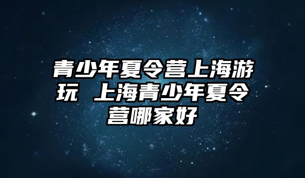 青少年夏令營上海游玩 上海青少年夏令營哪家好