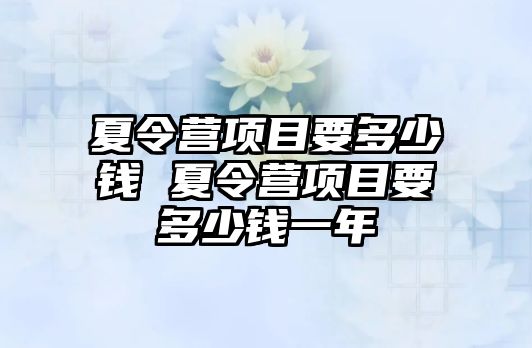 夏令營項目要多少錢 夏令營項目要多少錢一年