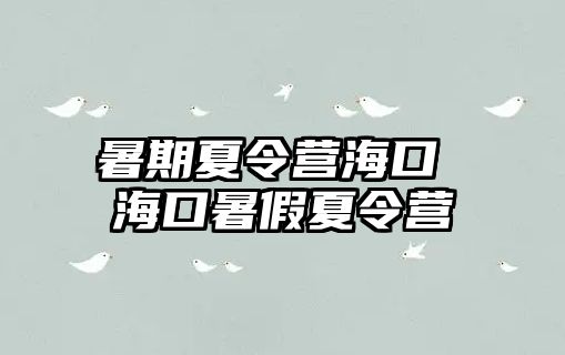 暑期夏令營海口 海口暑假夏令營