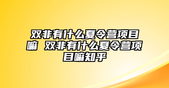 雙非有什么夏令營項目嘛 雙非有什么夏令營項目嘛知乎