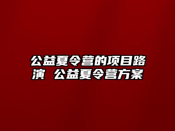 公益夏令營的項目路演 公益夏令營方案