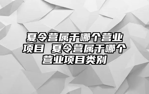 夏令營屬于哪個營業項目 夏令營屬于哪個營業項目類別