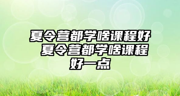 夏令營都學(xué)啥課程好 夏令營都學(xué)啥課程好一點(diǎn)