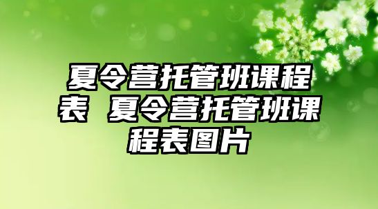 夏令營托管班課程表 夏令營托管班課程表圖片