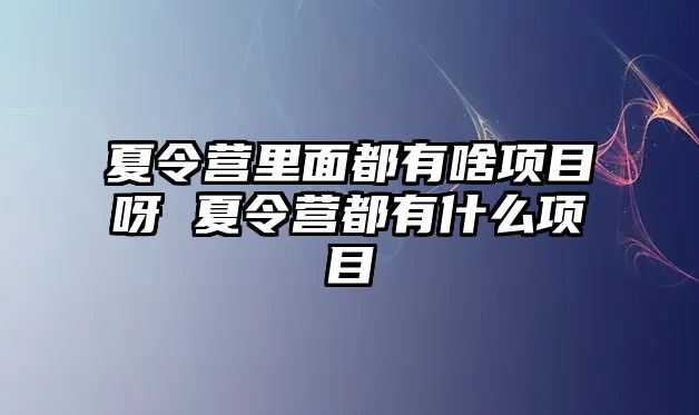 夏令營里面都有啥項目呀 夏令營都有什么項目