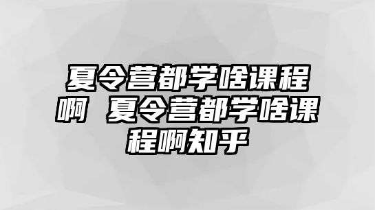 夏令營都學(xué)啥課程啊 夏令營都學(xué)啥課程啊知乎