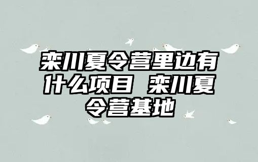 欒川夏令營里邊有什么項目 欒川夏令營基地