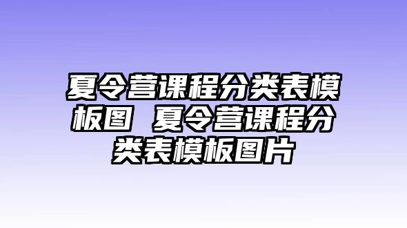 夏令營課程分類表模板圖 夏令營課程分類表模板圖片