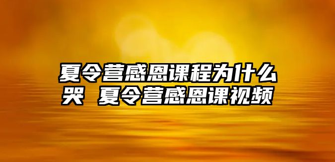 夏令營感恩課程為什么哭 夏令營感恩課視頻