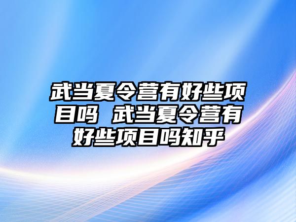 武當夏令營有好些項目嗎 武當夏令營有好些項目嗎知乎