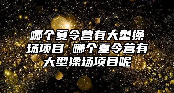 哪個夏令營有大型操場項目 哪個夏令營有大型操場項目呢