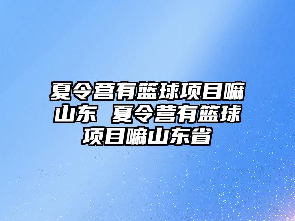 夏令營有籃球項(xiàng)目嘛山東 夏令營有籃球項(xiàng)目嘛山東省