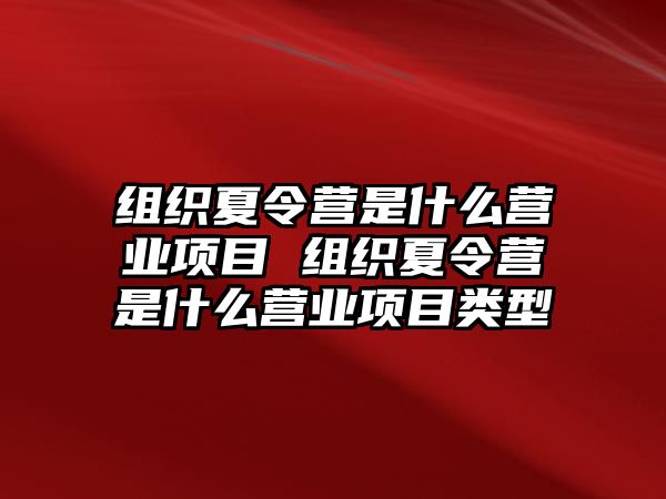 組織夏令營是什么營業(yè)項目 組織夏令營是什么營業(yè)項目類型