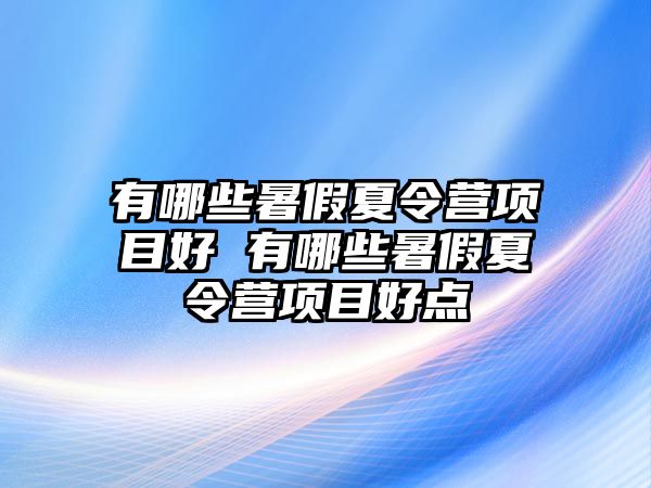 有哪些暑假夏令營項目好 有哪些暑假夏令營項目好點