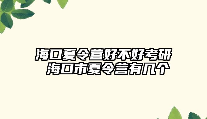 海口夏令營好不好考研 海口市夏令營有幾個