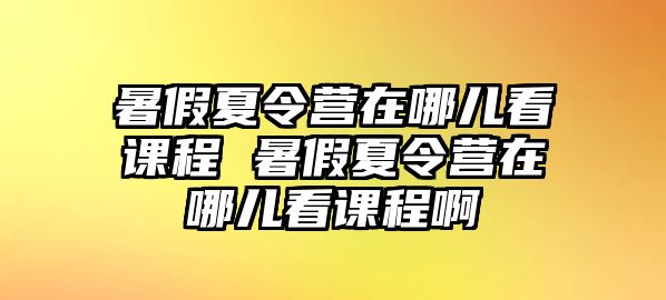 暑假夏令營在哪兒看課程 暑假夏令營在哪兒看課程啊