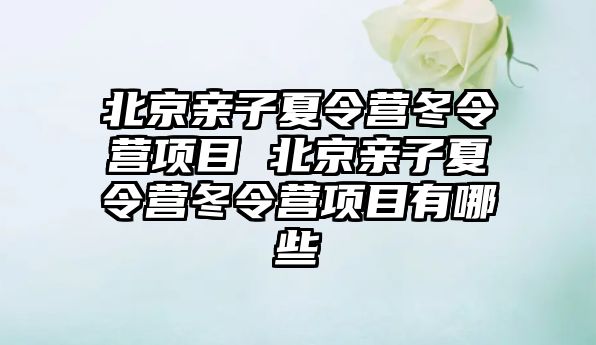 北京親子夏令營冬令營項目 北京親子夏令營冬令營項目有哪些