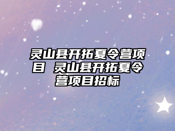 靈山縣開拓夏令營項目 靈山縣開拓夏令營項目招標