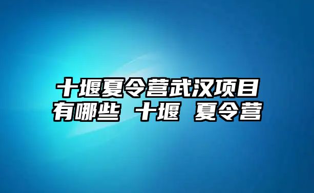 十堰夏令營武漢項目有哪些 十堰 夏令營