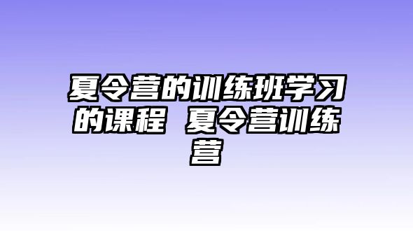 夏令營的訓練班學習的課程 夏令營訓練營